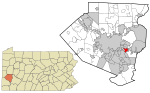 Allegheny County Pennsylvania incorporated and unincorporated areas North Braddock highlighted